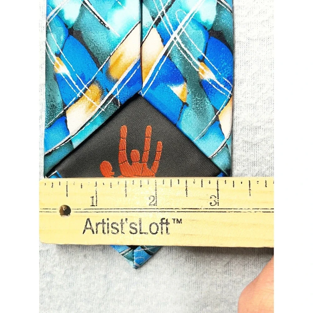 J.‎ Garcia Northern Lights Collector's Edition Blue Abstract Silk Tie Mens Art